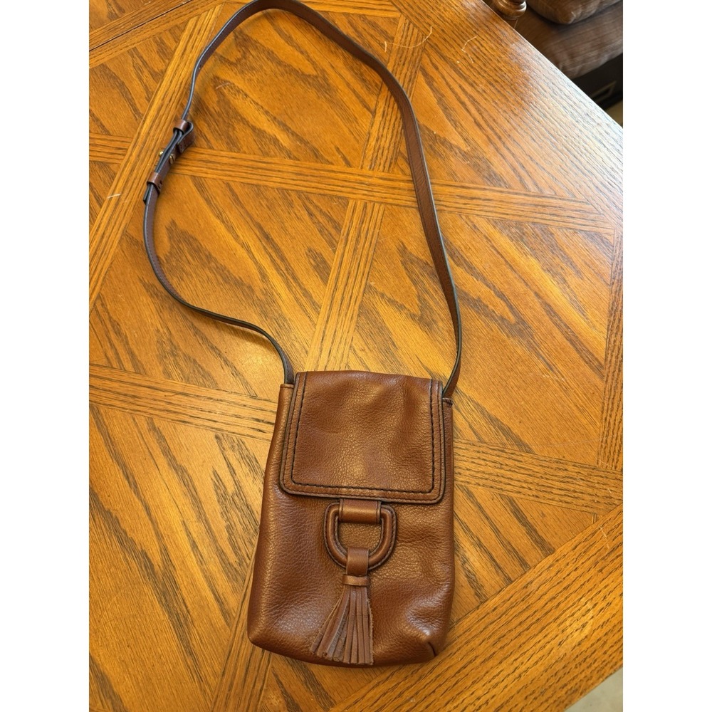 Brown Fossil Bobbie Leather Crossbody Phone Wallet Purse Bag
